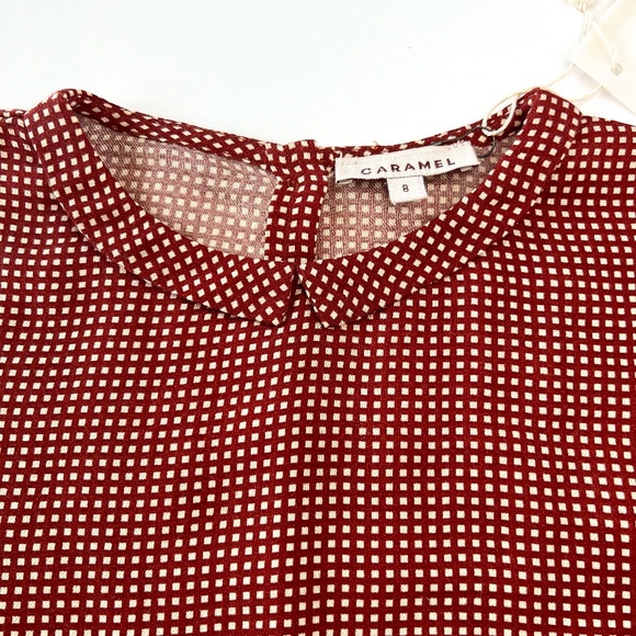 Caramel Red and White Kids Blouse - Picture 1 of 8
